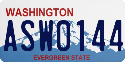 WA license plate ASW0144