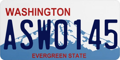 WA license plate ASW0145