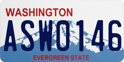 WA license plate ASW0146