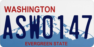 WA license plate ASW0147