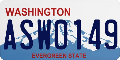 WA license plate ASW0149