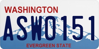 WA license plate ASW0151