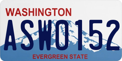 WA license plate ASW0152