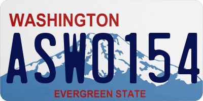 WA license plate ASW0154