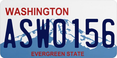 WA license plate ASW0156