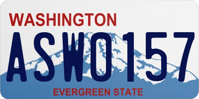 WA license plate ASW0157