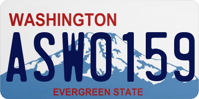 WA license plate ASW0159