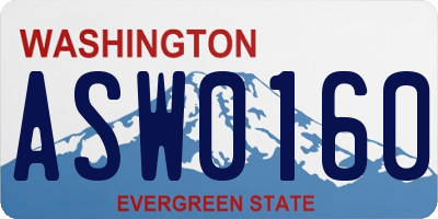 WA license plate ASW0160