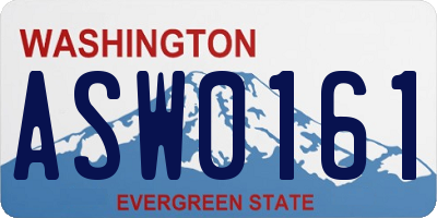 WA license plate ASW0161