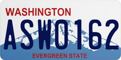 WA license plate ASW0162