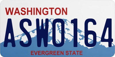 WA license plate ASW0164