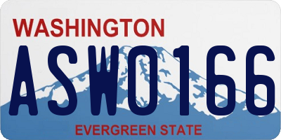 WA license plate ASW0166