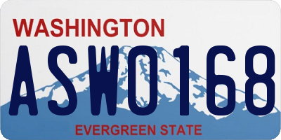 WA license plate ASW0168