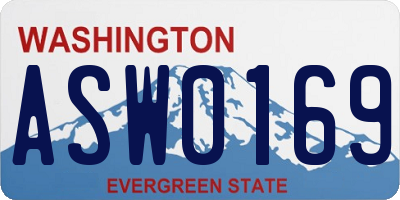 WA license plate ASW0169