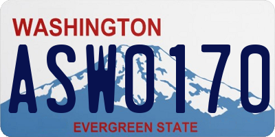 WA license plate ASW0170