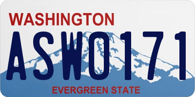 WA license plate ASW0171