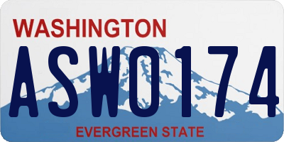 WA license plate ASW0174