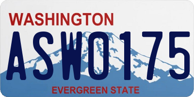WA license plate ASW0175