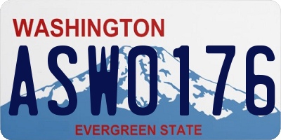 WA license plate ASW0176