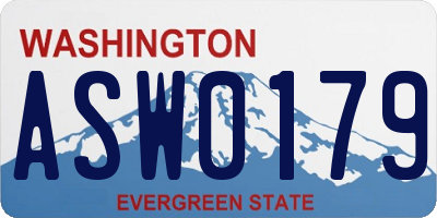 WA license plate ASW0179
