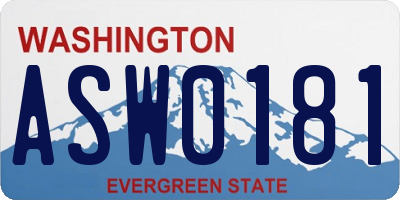 WA license plate ASW0181