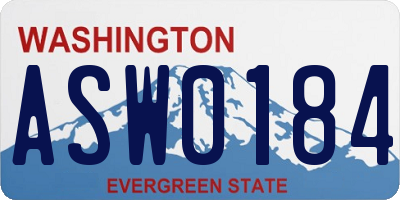 WA license plate ASW0184