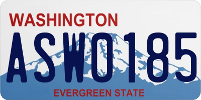 WA license plate ASW0185