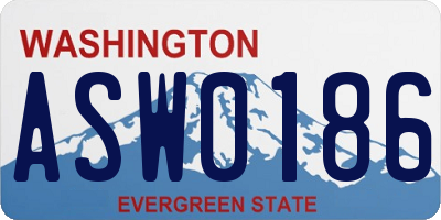 WA license plate ASW0186