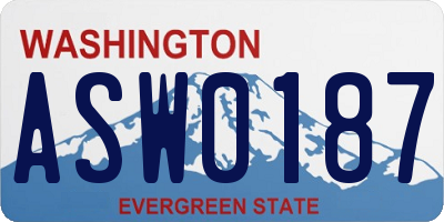 WA license plate ASW0187