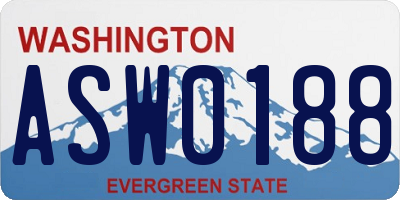 WA license plate ASW0188