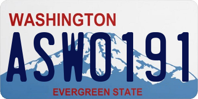 WA license plate ASW0191