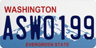 WA license plate ASW0199