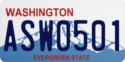 WA license plate ASW0501