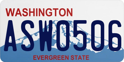 WA license plate ASW0506