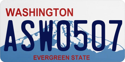 WA license plate ASW0507