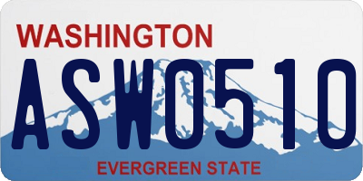WA license plate ASW0510