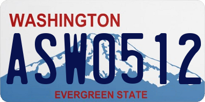 WA license plate ASW0512