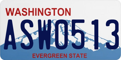 WA license plate ASW0513
