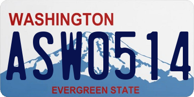 WA license plate ASW0514