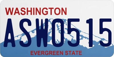 WA license plate ASW0515