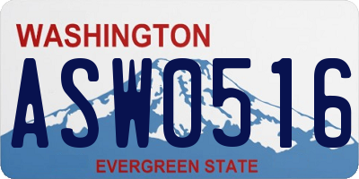 WA license plate ASW0516