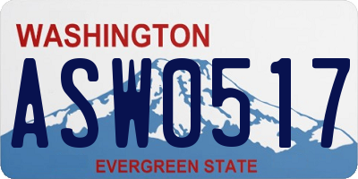 WA license plate ASW0517