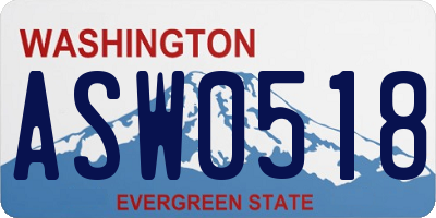 WA license plate ASW0518