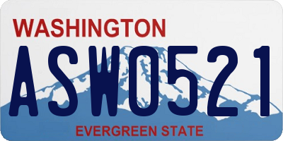 WA license plate ASW0521