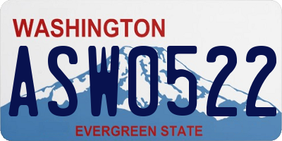 WA license plate ASW0522