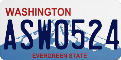 WA license plate ASW0524