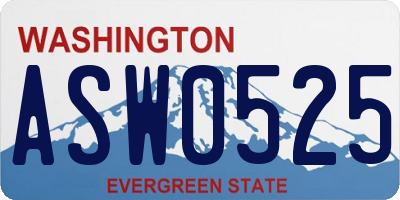 WA license plate ASW0525