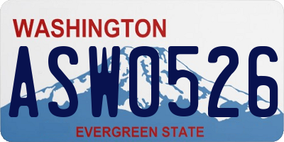 WA license plate ASW0526