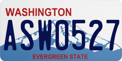 WA license plate ASW0527