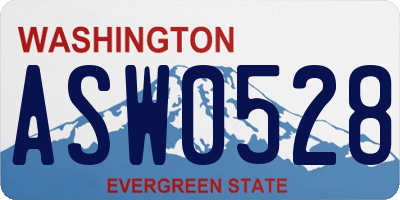 WA license plate ASW0528